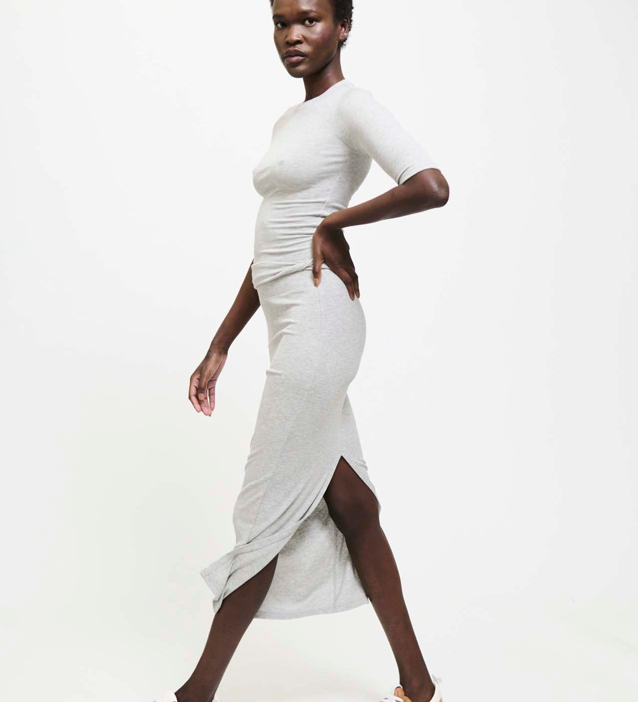 Jamie Haller - The Rib Pencil Skirt in Heather Grey
