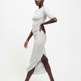 Jamie Haller - The Rib Pencil Skirt in Heather Grey