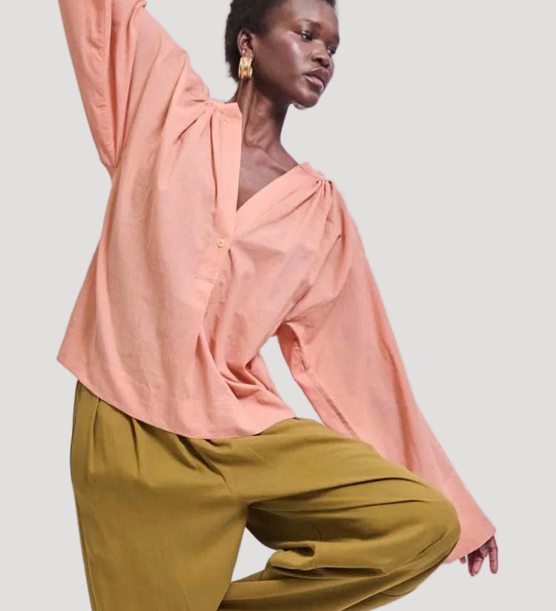 Jamie Haller - The Pascale Blouse in Dusty Peach