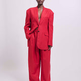 Jamie Haller - The Linen Oversized Blazer in Red
