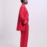 Jamie Haller - The Linen Oversized Blazer in Red