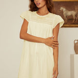 Ciao Lucia - Joelle Cap Sleeved Cotton Mini Dress Butter