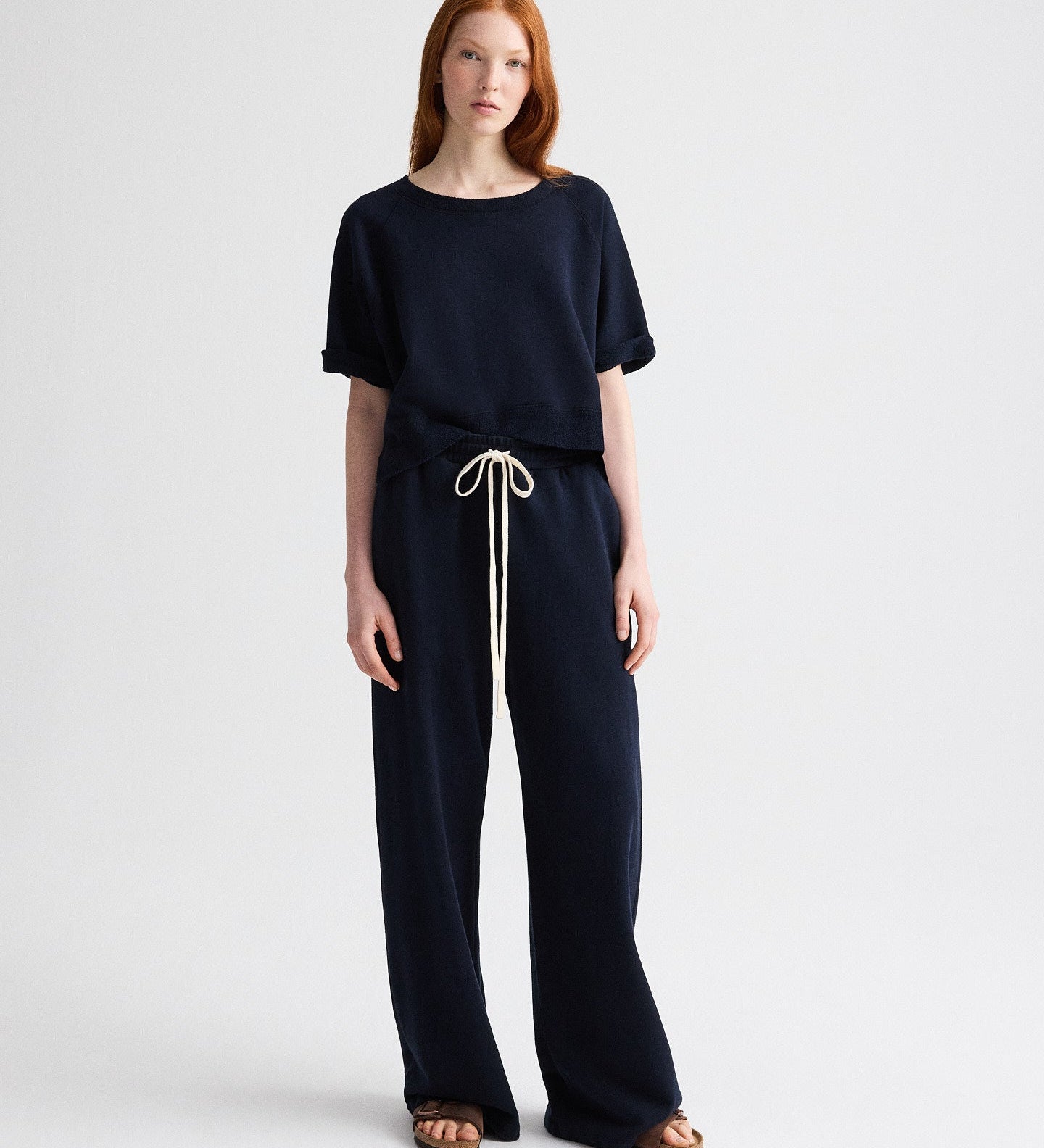 TWP - Slouchy Rolled Tee in Lightweight Sweatshirt