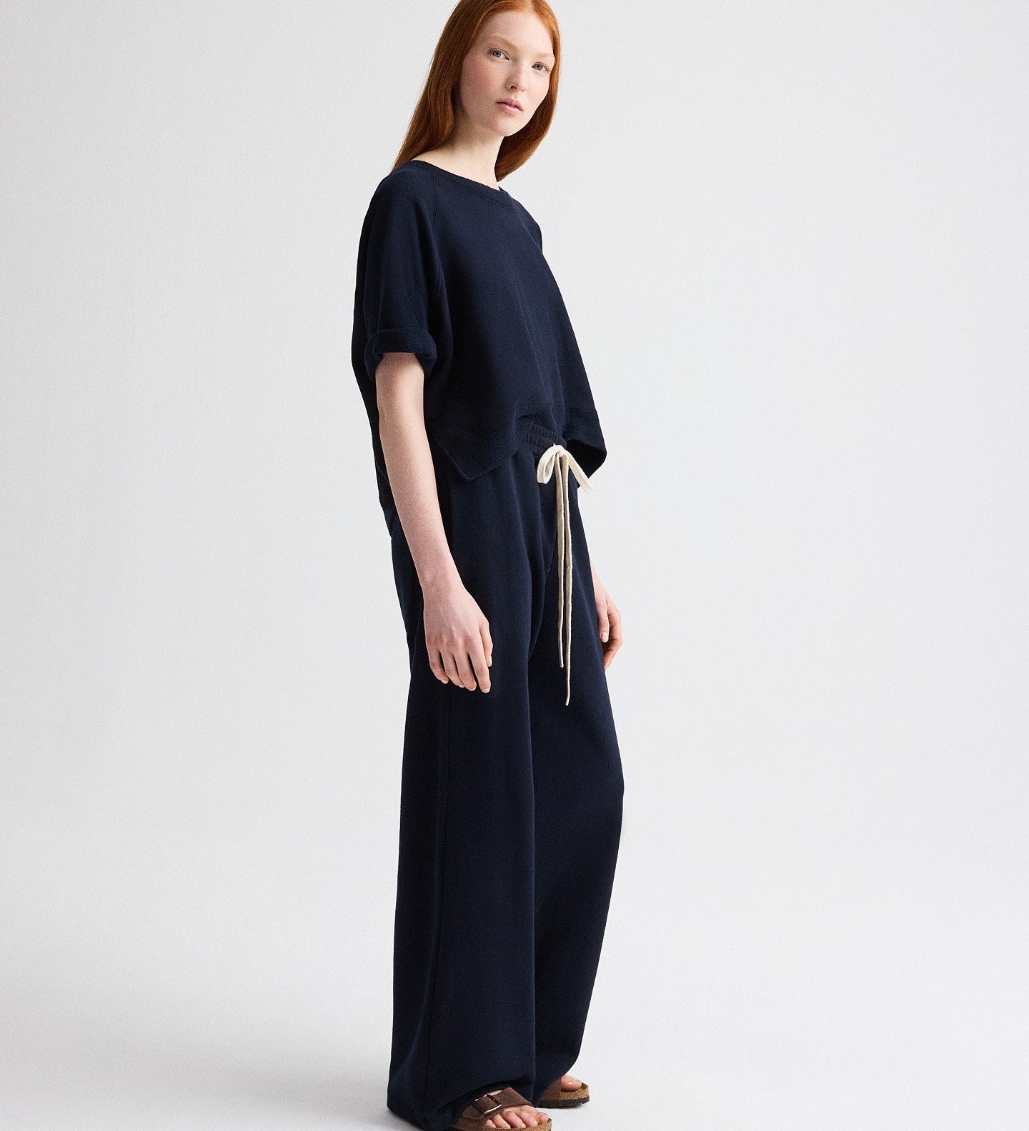TWP - Slouchy Rolled Tee in Lightweight Sweatshirt