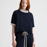 TWP - Slouchy Rolled Tee in Lightweight Sweatshirt
