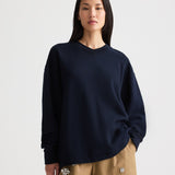 TWP - Relaxed V Neck Sweatshirt in Lightweight Sweatshirt