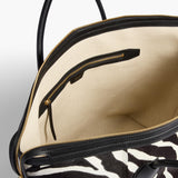 Khaite - Kasia Tote in Black Leather with Zebra Print Haircalf