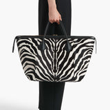 Khaite - Kasia Tote in Black Leather with Zebra Print Haircalf
