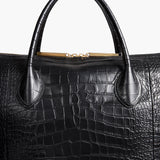 Khaite - Kasia Tote in Black Croc-Embossed Leather
