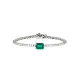 Dorsey - KATE RIVIÈRE BRACELET WITH LAB EMERALD IN 2MM MOISSANITE