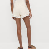 Loeffler Randall - Kay Lace-Trimmed Denim Shorts
