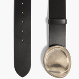 Khaite - Keefe Belt in Black Leather with Silver