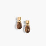 Khaite - Keefe Earrings in Antique Gold with Smoke