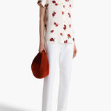 Khaite - Keefe Top in Cream with Raspberry Print