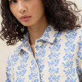 Roeffler Randall - Kennedy Cream/Blue Printed Jacket
