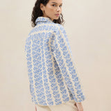 Roeffler Randall - Kennedy Cream/Blue Printed Jacket