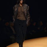 Khaite - Catalina Jacket in Black and Natural Distressed Leather