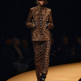 Khaite - Loxley Skirt in Leopard Print Haircalf