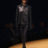 Khaite - Dean Jacket in Black Leather with Shearling