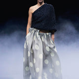 Khaite - Riley Skirt in Tea Stain with White Dots