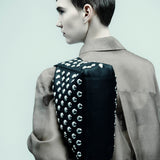 Khaite - Elena Bag in Black Leather with Studs