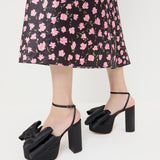 Loeffler Randall - Kiki Black Satin Platform Sandal