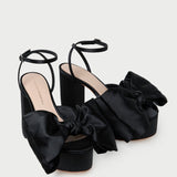 Loeffler Randall - Kiki Black Satin Platform Sandal