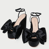Loeffler Randall - Kiki Black Satin Platform Sandal