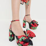 Loeffler Randall - Kiki Black Floral Platform Sandal