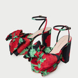 Loeffler Randall - Kiki Black Floral Platform Sandal