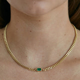 Kinn - Capri Curb Chain Necklace Emerald