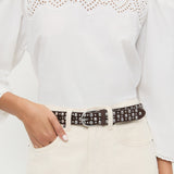 Loeffler Randall - Kip Brown Suede Rhinestone Belt