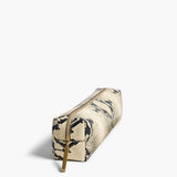 Khaite - Kye Pencil Case in Natural Python-Embossed Leather