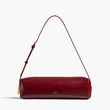 Khaite - Kye Shoulder Bag in Oxblood Crackle Patent Leather