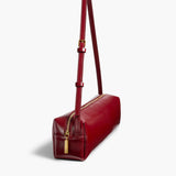 Khaite - Kye Shoulder Bag in Oxblood Crackle Patent Leather