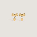Kinn - Bébé Heart & Bow Stud Earrings