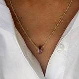 Kinn - Milestone Baguette Birthstone Charm Alexandrite (Rhodolite)