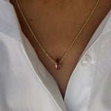 Kinn - Milestone Baguette Birthstone Charm Ruby