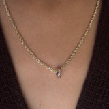 Kinn - Noelle Pavé Dome Birthstone Charm Pink Tourmaline (Rhodolite)