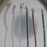 Kinn - Serena Baguette Tennis Link Bracelet Blue Sapphire