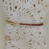 Kinn - Serena Baguette Tennis Link Bracelet Ruby