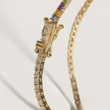 Kinn - Petite Diana Tennis Necklace Birthstones Yellow Gold