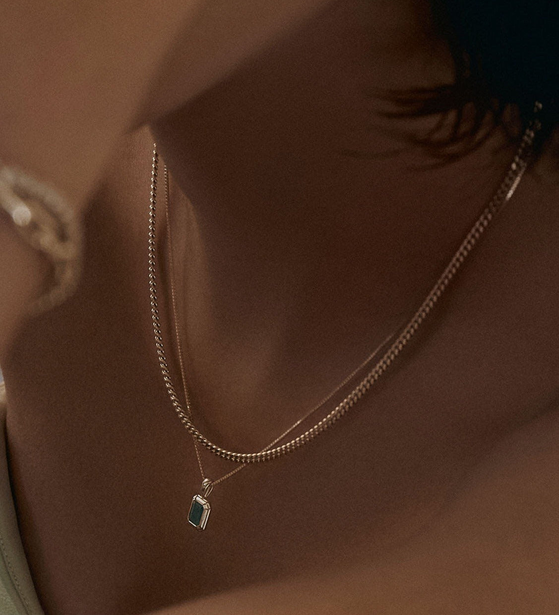 Kinn - Brooklyn Emerald Cut Pendant Emerald