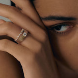 Kinn - Solis Ribbed Ring Round Diamond 0.5 Carat
