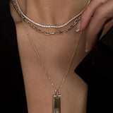 Kinn - Rachel Three Prong Tennis Necklace Diamond 6.75ctw