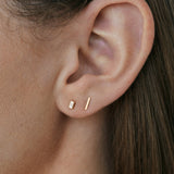 Kinn - Naomi Baguette Stud Earrings Diamond