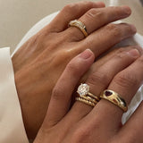 Kinn - Baby Kay Heart Dome Ring Ruby