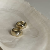 Kinn - Ynez Dome Huggie Earrings Diamond