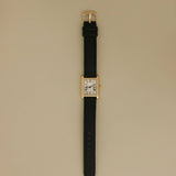 Kinn - Vintage Quartz Rectangle Black Leather Strap Watch