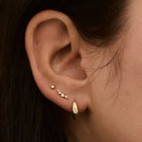 Kinn - Dare To Love Dome Huggie Earrings Diamond